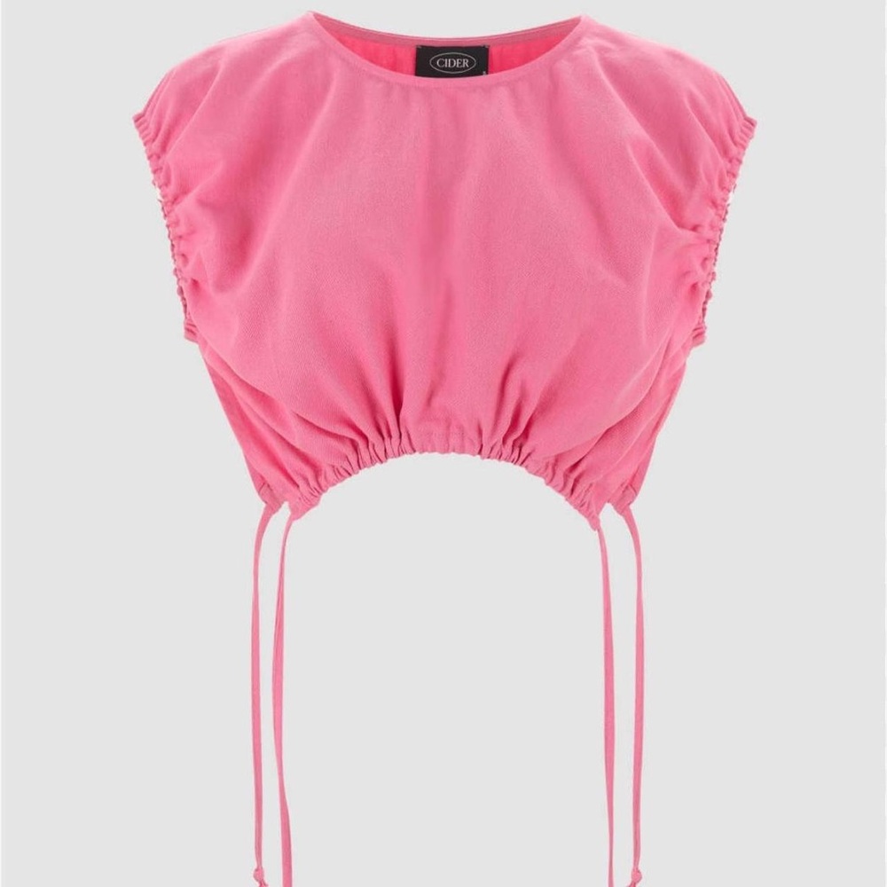 Cider Pink Gather Crop Top